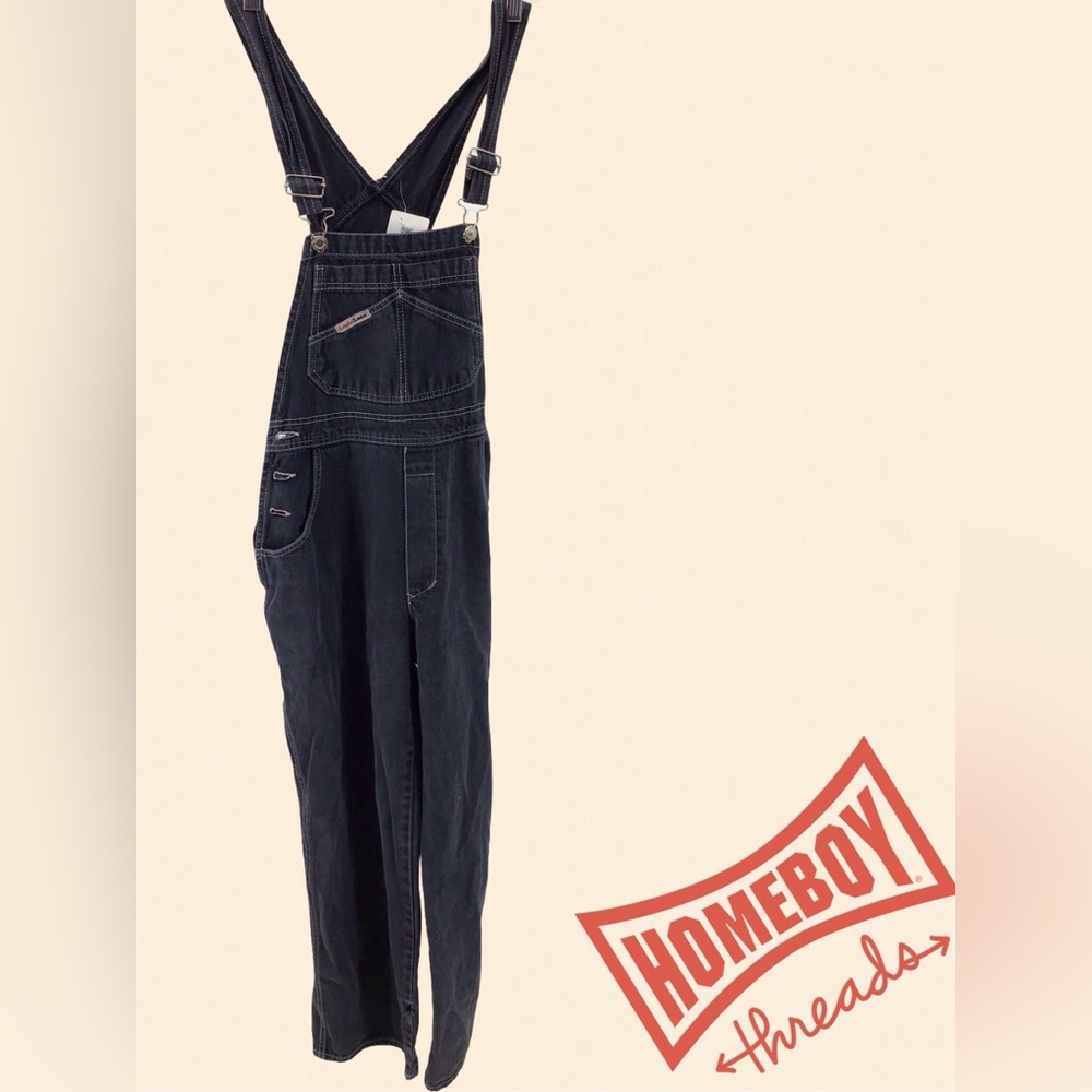 London London Black Denim Overalls